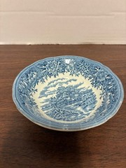 Blue & White English Village By Salem China Co. Olde Staffordshire 4″ Small Bowl