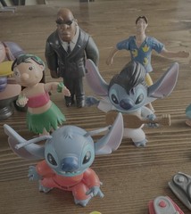 LOT (7) Disney LILO & STITCH Original McDonalds BOBBLEHEAD Figures TOYS w/boards