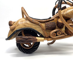 Vtg Wooden Handcrafted Motorcycle Harley Davidson Style ? 6 1/2 Inches High