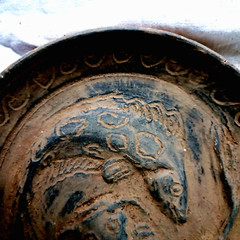 300 BC Amazing Ancient Roman Terracotta Plateful Plate High detailed decorated