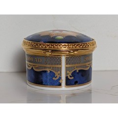 Royal Worcester Millennium 2000 Trinket Box Celestial Constellation Blue Gold