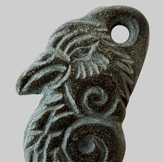 300 BC Ancient Carved Engraved Gemstone Pendant Medallion Amulet Mythical bird