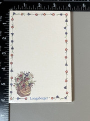 Vintage Longaberger Notepad Basket with Flowers 4 x 6 New Sealed