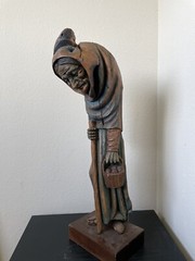 Huge Josue Alvarado Figure Modernists Wood Sculpture Mid Century Modern Mcm Era