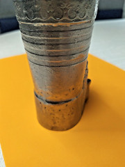 Vintage Devil Mephistopheles Metal Pencil Holder Cup Heavy Cast Metal Desk Decor