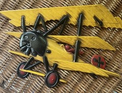 Set 3 Vintage WWI Airplanes 1975 Homco Cast Metal Wall Decor Planes Excellent!