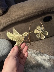 3 Piece Home Interiors Wall Decor Gold Colored Metal Birds With Flowers