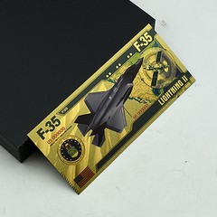 5 Pc/set USAF Fighter Jet Gold Foil Banknote Collection F16 F22 F35 B2 AH64 Gift