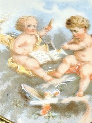 Antique Limoges France Hand Painted Playing Cherubs On Porcelain (LOT OF 2)