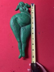 Unique Cast Iron Art Woman Wings Angel Fairy Wall Hook Rare Large Vintage Estate