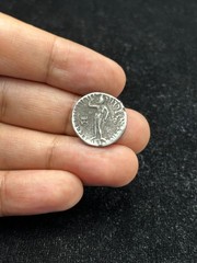 Ancient Kushan Solid Silver Dinar of Emperor Vima Kadphises Coin Good Condition