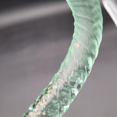 Rare Antique Whimsy Parade Cane Light Blue End Of Day Blown Twisted Glass Rod