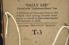 Pair 1940 Reliance Flat Glass Silhouette Southern Gentleman & Sally Lee