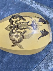 Antique French Tole Metal Lavabo Wall Fountain Basin Handpainted