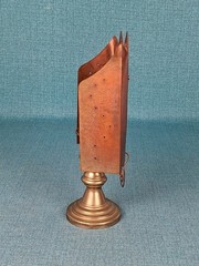 Copper Bella Luz Studios Luminette Nighlight Cover on a Brass Candlestick 7.25″