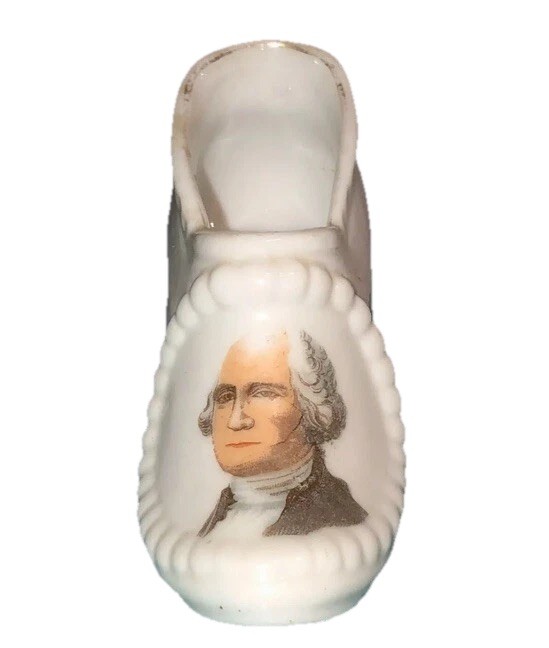 Porcelain Japan Ceramic Shoe Figurine Vintage Washington Fun
