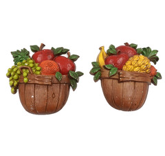 1978 Sexton Fruit Basket Wall Art Painted Cast Metal 1199 53 Vintage Kitsch