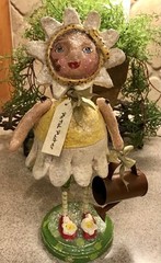 Penny McAllister 2007 Folk Art “Petal Pusher” Paper-Mache Bobblehead Figure