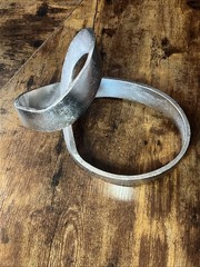 Metal Abstract Ribbon Sculpture Metal Art Modernist Mid Century Mcm