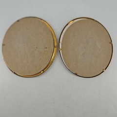 Set of 2 Vintage portrait of ladies in Brass Frame w Convex Glass