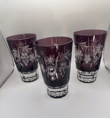 Ajka Marsala Collection Cut crystal set of three