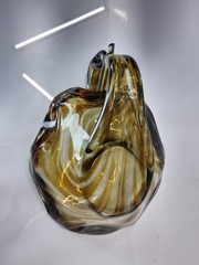 Vintage Hand Blown Glass Swan – Large Shaped Dish 11″- Unbranded