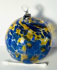 Artisan Studio Hand Blown Art Glass 3″ Round Friendship Ball Orb Ornament VGC