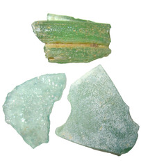 Roman Empire blue glass fragments in display case 1st century AD Jerusalem #9