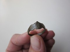 very rare ancient Viking engraved bronze perfect ring with runes. IX – X AD.