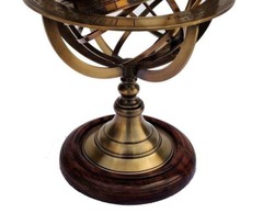 11″ Solid Brass Armillary Sphere Collectible Astrolabe Globe Nautical Decor Gift