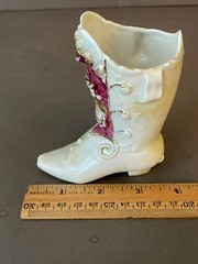 VINTAGE GERMANY 39 MARKED VICTORIAN EDWARDIAN PORCELAIN SHOE BOOT LUSTREWARE
