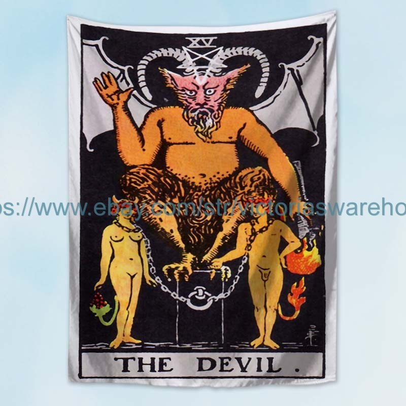 modern wall art decor tarot devil tapestry cloth poster