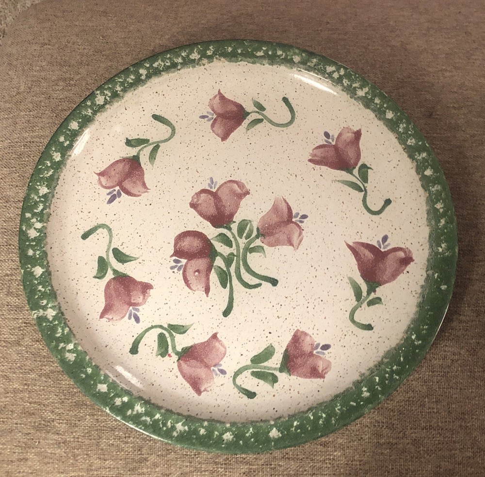 Original Parsley Pottery Magnolia￼ Round Platter Chop Plate 13 3/4”