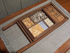 Decorative Rustic Look Washboard With Seeds Corn Beans Nuts & Sunflowers Hangs
