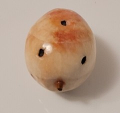 Vintage Italian Alabaster Stone Fruit Wood Stem Black Spots