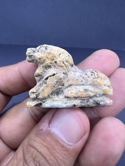 A Very Unique Old Sumerian Antiquity Jasper Stone Wild Lion Statue Figured