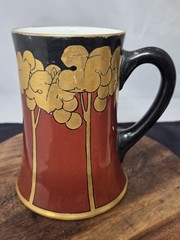 Art Nouveau Limoges Painted Stein with Sought After Grape Style Design of 1903