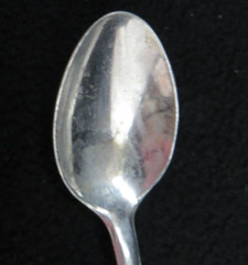 Vintage 1960 Miniature Child Play Jelly Spoon Stainless Beaded Flat Switzerland