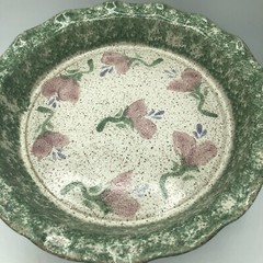 Original Parsley Artisan Pottery Magnolia Baking Pie Plate Fun