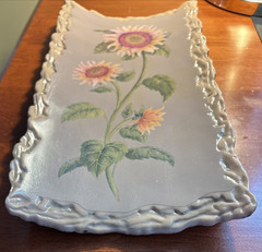 Heavy Hard Plastic Molded Wall Hanging Decor Sunflowers 12.5″x6.5″