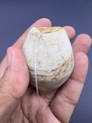 Ancient Old Antique Bactrian Top Alabaster Stone Bead From Balkh Afghanistan