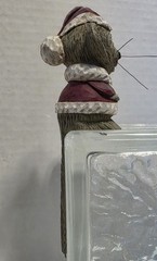 Vintage Hand Carved Wood Santa Mouse 1999 Signed CH Folk Art 6.5″ Charles Hoefer