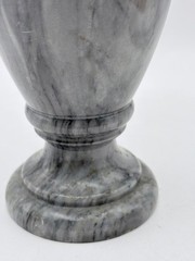 40-50s Alabaster-Marble Hand Crafted Vase Decor – Gray, Black, White – Italy