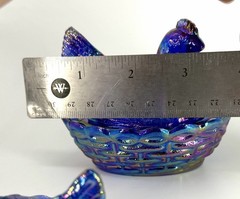 Mini AND Medium Carnival Cobalt Blue Mosser Hen on Nest Salt Cellar / Trinket