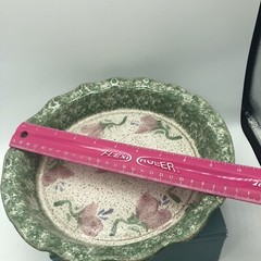 Original Parsley Artisan Pottery Magnolia Baking Pie Plate Fun
