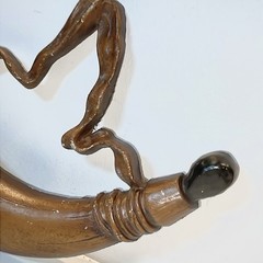 Vintage Sexton Powder Horn Metal Wall Art Americana Decor MCM