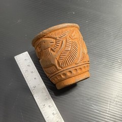 Unique Ancient Near Eastern Chlorite Stone Cup/Vase With Scene All Round