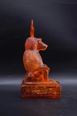 Rare Ancient Egyptian Antiquities Statue God Baboon Amber Stone Rare Egyptian BC