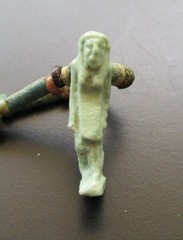 NILE Ancient Egyptian Man Amulet Mummy Bead Necklace ca 600 BC
