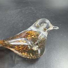 Hand Blown Art Glass Bird Figurine Paperweight Glass Artist Signed JC Vintage